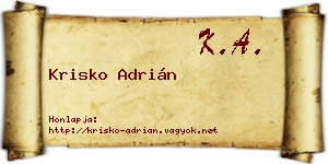 Krisko Adrián névjegykártya
